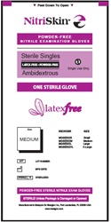 NitriSkin Sterile Singles, Powder-Free Nitrile Exam Gloves (MGSE502)