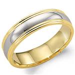 10K White & Yellow Gold Band