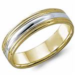 10K White & Yellow Gold Band