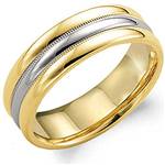 10K White & Yellow Gold Band