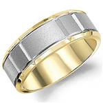 10K White & Yellow Gold Band