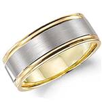 10K White & Yellow Gold Band