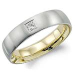 Diamond 10K White and Yellow Gold Band