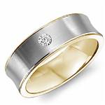 Diamond 10K White and Yellow Gold Band