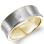 Diamond 10K White and Yellow Gold Band