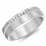 Diamond 10K White Gold Band