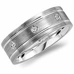 Diamond 10K White Gold Band