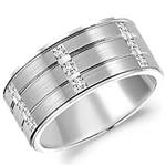 Diamond 10K White Gold Band