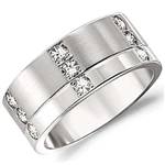 Diamond 10K White Gold Band