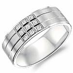 Diamond 10K White Gold Band