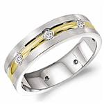 Diamond 10K Yellow and White Gold Band