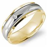 Diamond 10K Yellow and White Gold Band