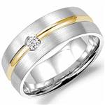 Diamond 10K Yellow and White Gold Band