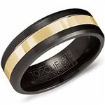 Black Cobalt Ring  18k Yellow Gold Inlay