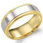 14K White & Yellow Gold Band