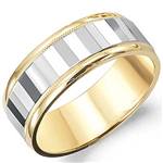 14K White & Yellow Gold Band