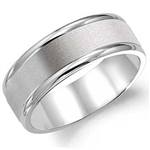 14K White Gold Band