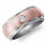 Diamond 14K Rose and White Gold Band