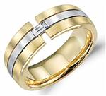 Diamond 14K White and Yellow Gold Band