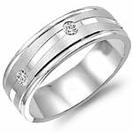 Diamond 14K White Gold Band