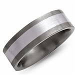 18k White Gold Inlay Titanium Band