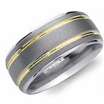 18k Yellow Gold Inlay Titanium Band