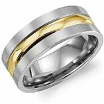 18k Yellow Gold Inlay Titanium Band