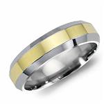 18k Yellow Gold Inlay Titanium Band