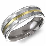 18k Yellow Gold Inlay Titanium Band