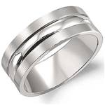 18K White Gold Band