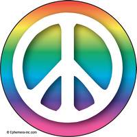 (peace sign with rainbow)