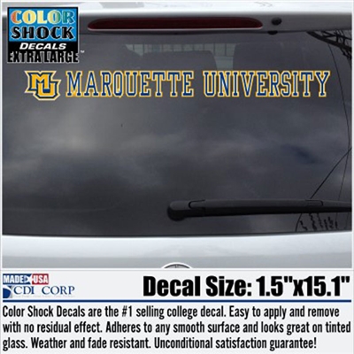 Marquette University MU Color Shock Decal Strip