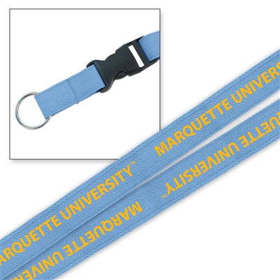 Marquette University Platinum Woven Lanyard Sky