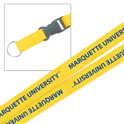 Marquette University Platinum Woven Lanyard Gold