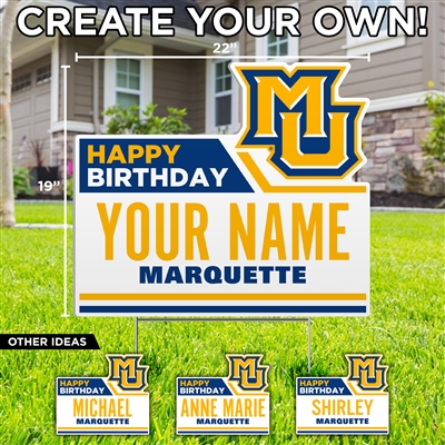 Marquette Customized Birthday Lawn Sign