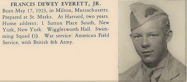 Francis Dewey Everett American Field Service WWII