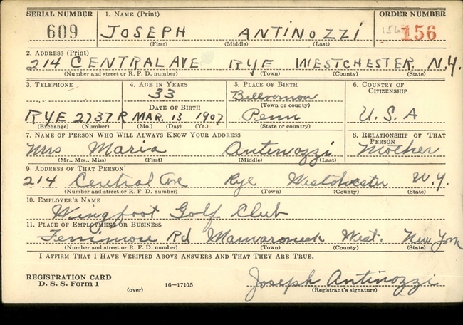 Joseph Antinozzi U.S. Army WWII