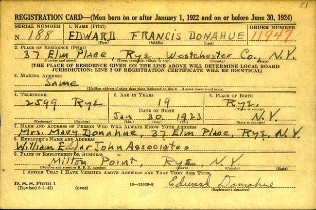 Edward F. Donahue U.S. Navy WWII