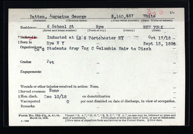 Augustus G. Batten U.S. Army WWII