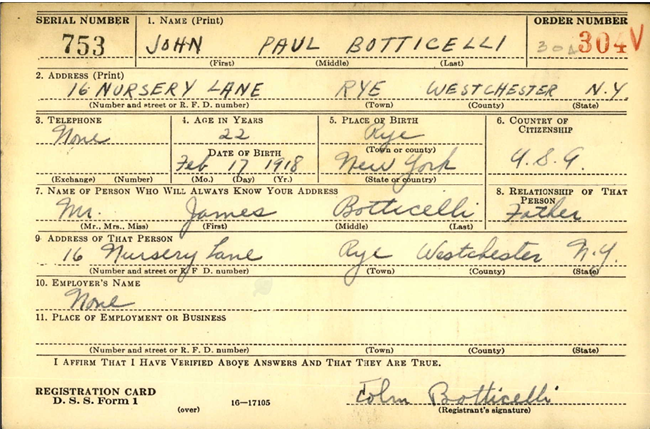 John P. Botticelli U.S. Army WWII