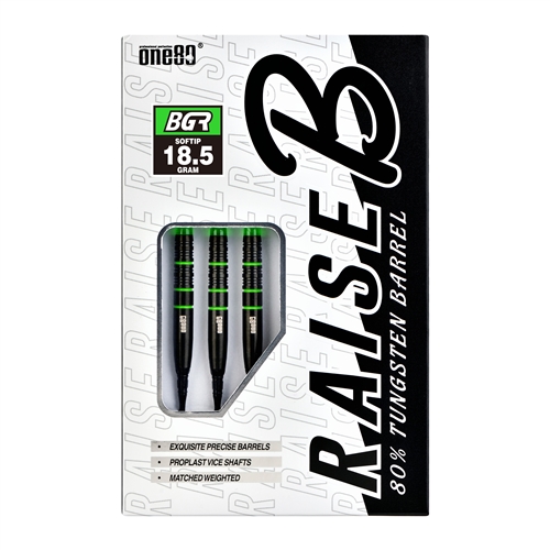 Raise B Soft Tip Darts 80% Tungsten - Green