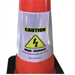 Electric Vehicle High Voltage Caution Sign - Cone Collar