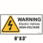 Warning High Voltage Decal - Electrical Vehicle Repair