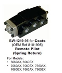 BW-1219-95 4-Way Air Controlled Piloted Valve (Spring Return) for Coats (OEM Ref 8181995, 181995)