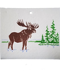 ash Towel-100% Biodegrade- Moose/Lake/Trees