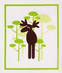 ash Towel-100% Biodegrade- Moose/Trees