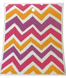 ash Towel-100% Biodegrade- Pink/Red/Orange Chevron