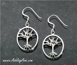 Sterling Silver Family Tree Earrings, Tree of Life, Christian earrings (BQ1011Tree-ear)