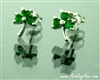 Wee Sterling Silver shamrock earrings