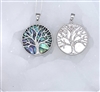 Sterling Silver Family Tree, Tree of Life (BQ1017) Abalone, Mother of Pearl  Celtic Tree Necklace,